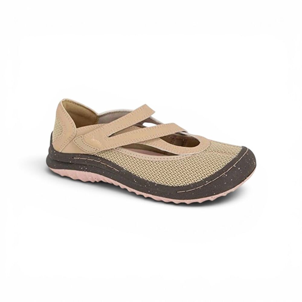Jambu Faith Plant-Based Mary Jane Flats Sz 8.5M Tan Mesh Upper